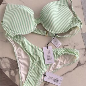 WeWoreWhat Mint Striped Bikini Set